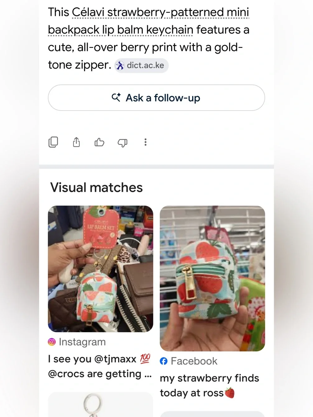 #3054**Strawberry Mini Backpack Coin Purse for Women - Pink/Green